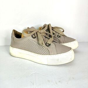 AGL Beige Leather Sneaker Platform Perforated Size 36 US 5.5 Extralight